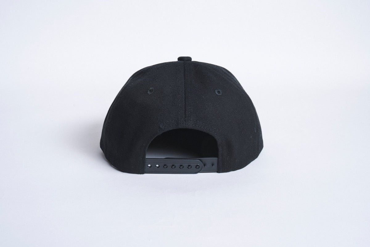 Canvas Six Panel Snapback - Black