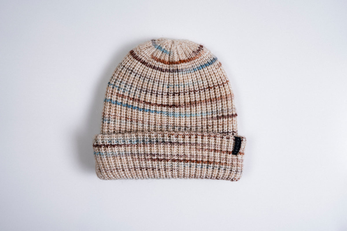 Chunky Stripe Beanie - Sand