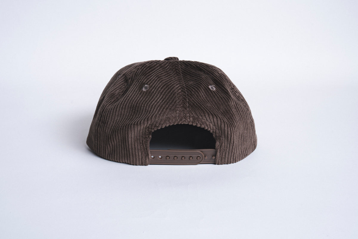 Cord Five Panel Snapback - Chocolate