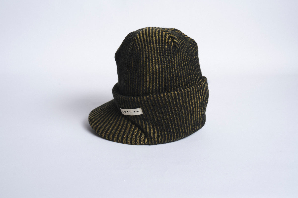 Cord Visor Beanie - Black