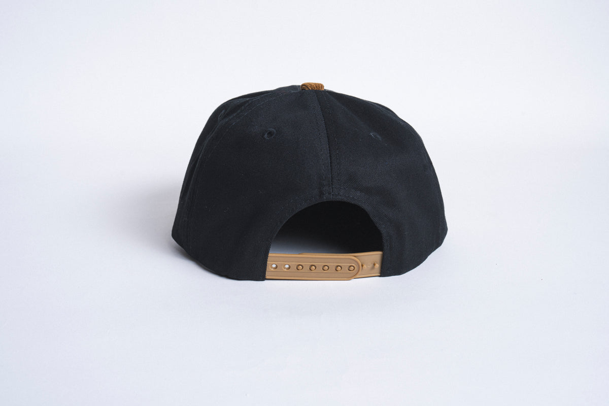 Mixed Six Panel Snapback - Black