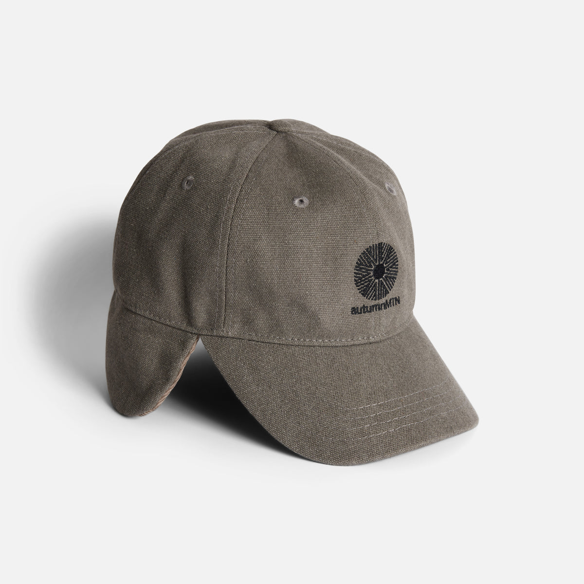 Washed Canvas Flap Cap - Stone