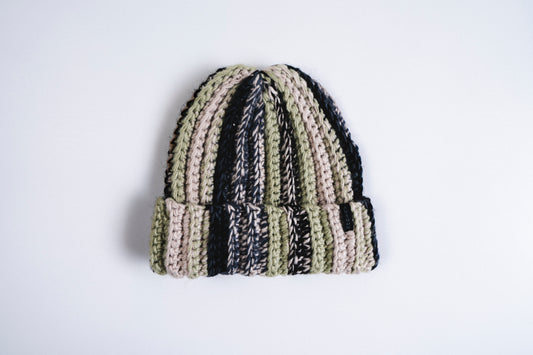 Patchwork Beanie - Sand
