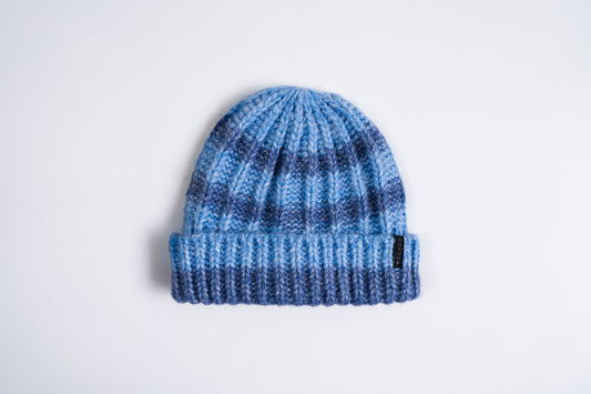 Rugby Stripe Beanie - Bright Blue