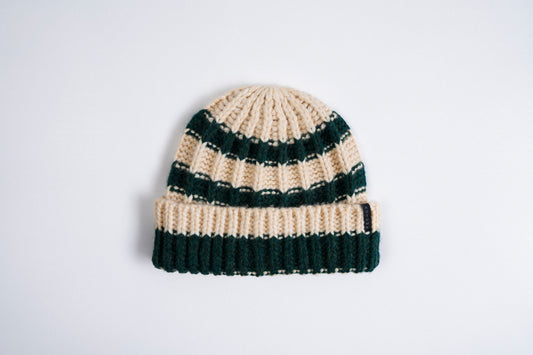 Rugby Stripe Beanie - Emerald