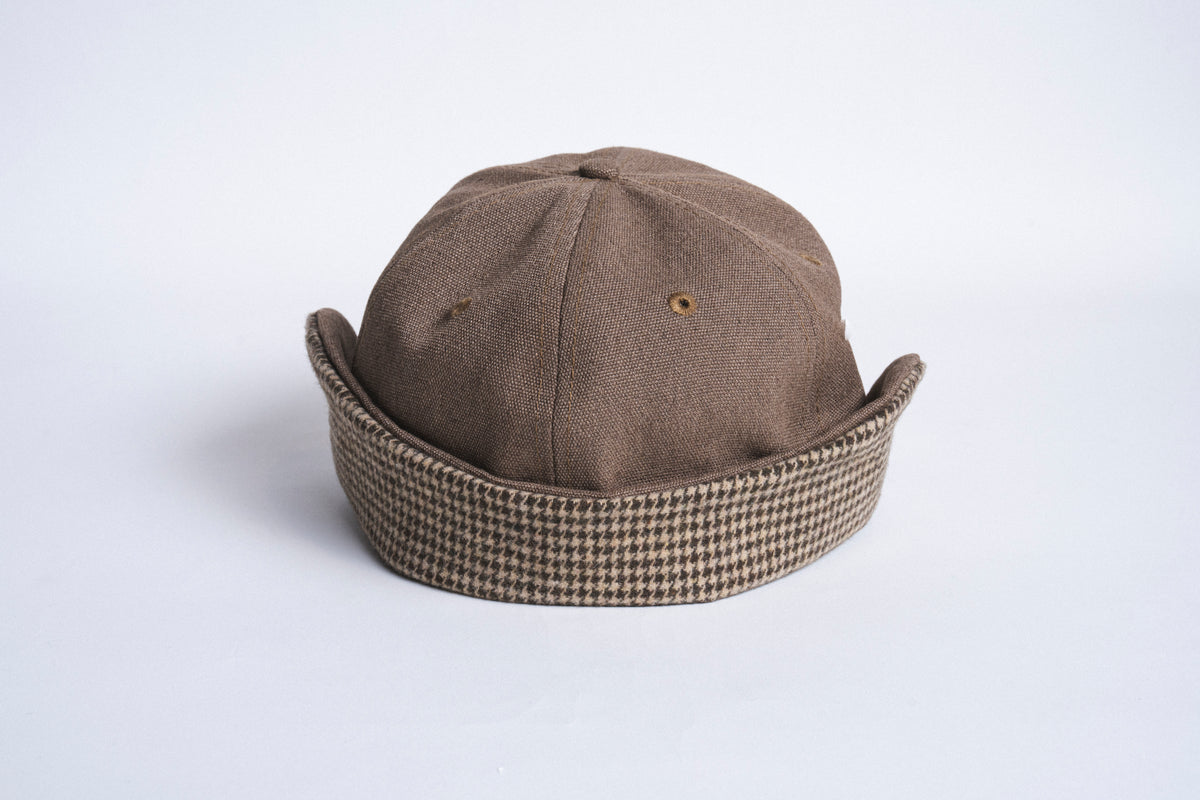 Washed Canvas Flap Cap - Dark Sand