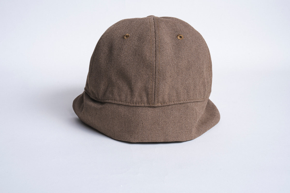 Washed Canvas Flap Cap - Dark Sand