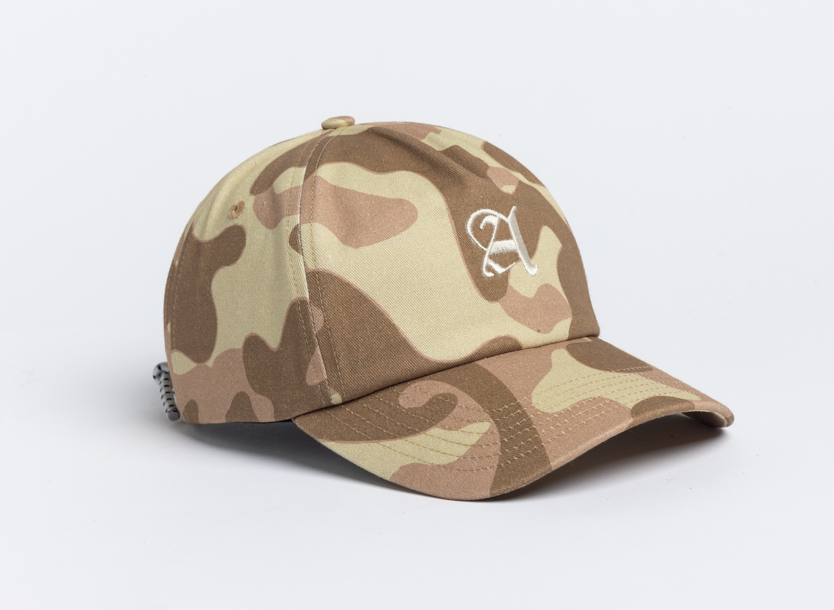 Camo 5 Panel Snapback - Khaki