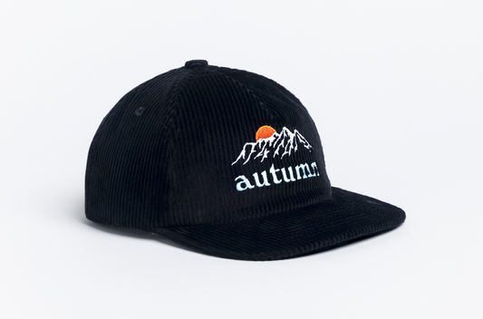 Cord 5 Panel Snapback - Black