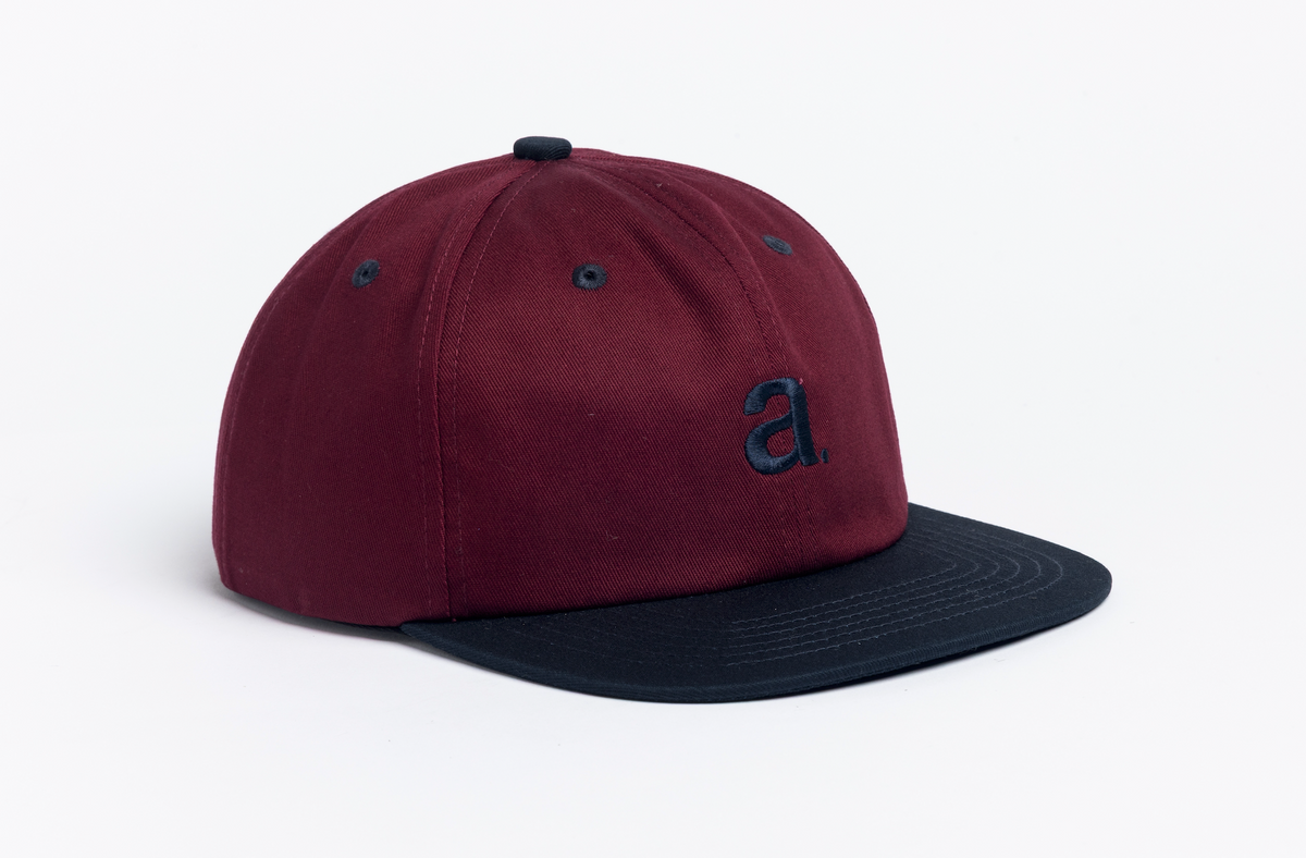 Twill 6 Panel Snapback - Burgundy