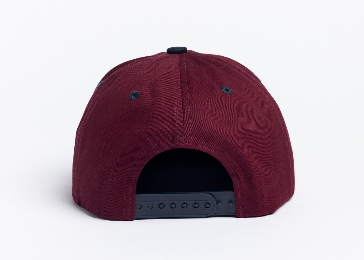 Twill 6 Panel Snapback - Burgundy