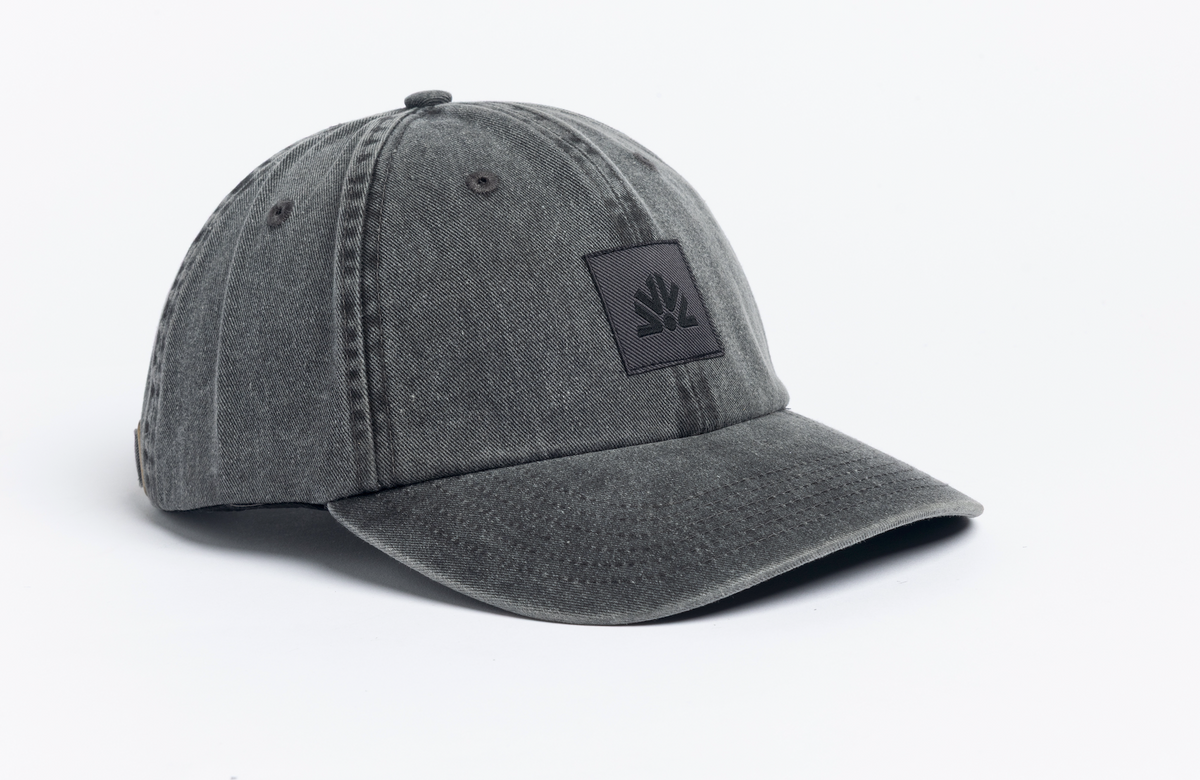Washed 6 Panel Strapback - Black